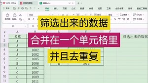 筛选出来的数据合并在一个单元格里并且去重复