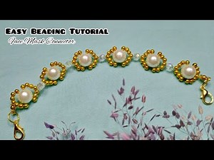 Very Easy Beading Tutorial - Konektor Masker Mutiara|| Fashion Jewelry Making