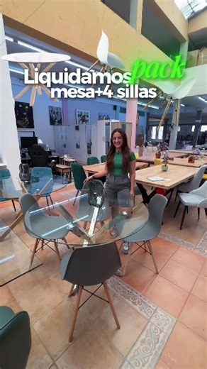 ¿159 € por una mesa? No… por el pack entero. 😳🔥 Mesa redonda de cristal con base metálica plateada 4 sillas. Elegante, práctica y perfecta para sentar hasta 6 personas. 📦 Envíos a toda España 💳 Pago contrarreembolso 📍 Avenida de la Industria 36, Tres Cantos, Madrid 📞 609-28-46-04 #Muebles #decoracion #Hogar #flypシ #Madrid