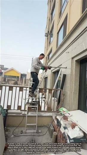 Drilling Through Thick Building Walls with an Extra-Long Heavy-Duty Drill Bit