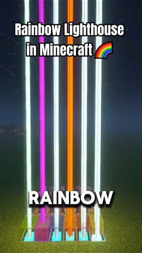 Rainbow Lighthouse in Minecraft🌈 #minecraft #minecraftshorts #usa