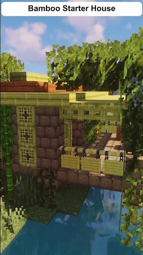 Minecraft Bamboo Starter House | Tropical Cozy Inspiration #shorts