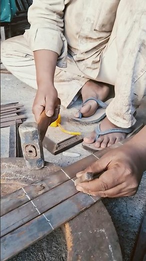 How to use Center Punch in metal fabrication work #metalfabrication #fabricationwork #shorts