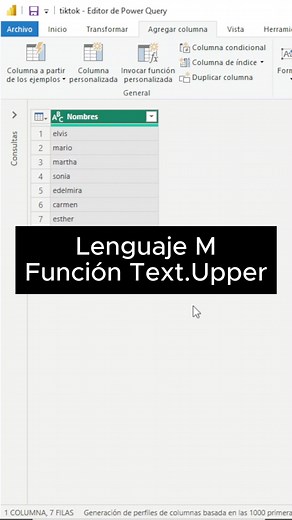 1.3K views · 25 reactions | Función TEXT.UPPER - Lenguaje M en Power Query #exceltips #excel #Powerbi | FullExcelperu | Facebook