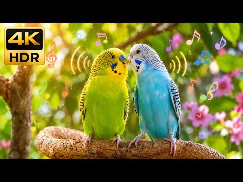 Play This To Make Your Budgie Happy! Morning Courtship Chirping Sounds [4K HDR]