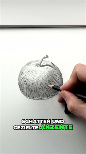 Apfel zeichnen: Realistisch Schritt für Schritt #shorts