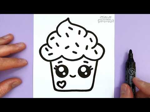 How to Draw a Cupcake | Easy Step by Step Drawing