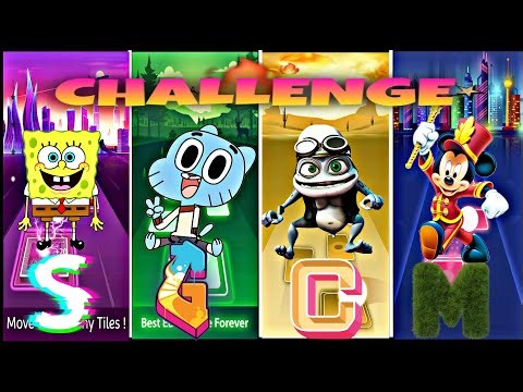 "SpongeBob vs Gumball vs Crazy Frog vs Mickey Mouse 🔥 | Tiles Hop Battle Challenge 2025"
