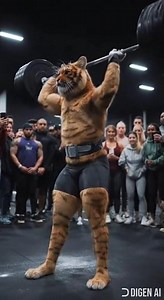 Strong Cat Lifting Heavy Weights 💪🐱