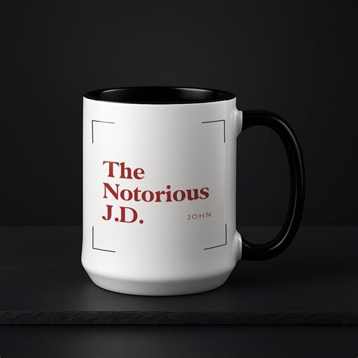 Custom Juris Doctor Gift, Law School Graduation Present, Lawyer Humor Cup, Bar Exam Passed Gift, the Notorious JD Personalized 15oz Mug - Etsy