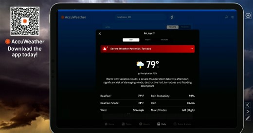Stay ahead of severe weather with the free AccuWeather app