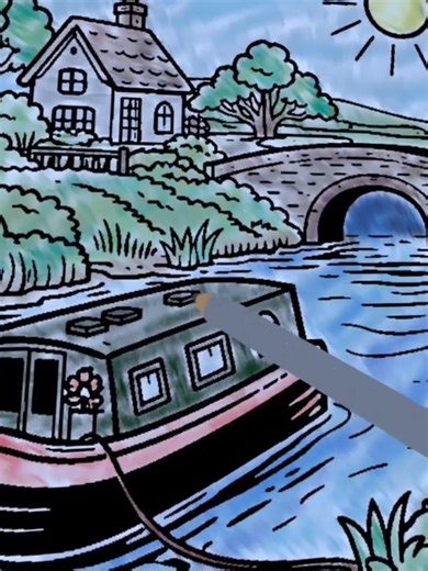 Outside The Lines Game - A lazy walk down by the canal#relax #coloringtherapy #coloringbooks #vr #vrgaming #metaquest
