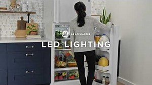 GE Appliances Top-Freezer Refrigerator with LED Lighting
