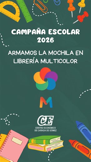 Centro Económico Cda de Gómez on Instagram: "CAMPAÑA ESCOLAR 2026 🎒📚✏️ En Librería Multicolor @multicolor_libreria , Ane nos mostró todo lo que no puede faltar para el comienzo de clases 📝🎨 Mochilas 🎒, cartucheras ✂️, carpetas 📁, cuadernos 📒 y muchos útiles escolares más para armar la mochila completa. 👉 Te invitamos a conocerlos y descubrir toda la variedad en Sarmiento y Av. Santa Fe 📍 📍 La librería más grande de la región está en Cañada de Gómez"
