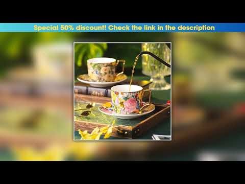 Deal European Style Ceramic Coffee Cup Saucer Painted Pattern Mug Delicate Afternoon Tea Flower Tea