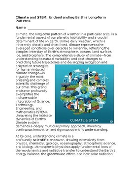 Climate & STEM - No Prep - Worksheet - 100% Editable