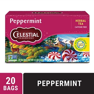 Celestial Seasonings Peppermint Caffeine-Free Herbal Tea Bags (20 Count) - Walmart.com