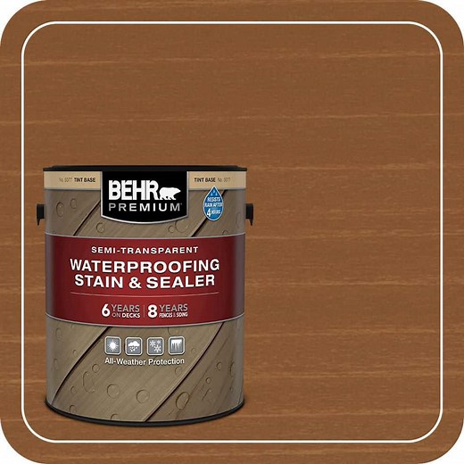 BEHR PREMIUM 1 gal. #ST-110 Chestnut Semi-Transparent Waterproofing Exterior Wood Stain and Sealer 507701 - The Home Depot