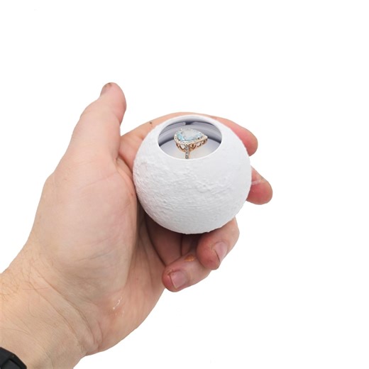 Moon Ring Box for Romantic Gift, Proposal or Wedding Ceremony