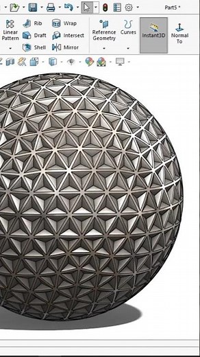 Geodesic Structure in Solidworks. Watch the full tutorial on my YouTube channel. #solidworks