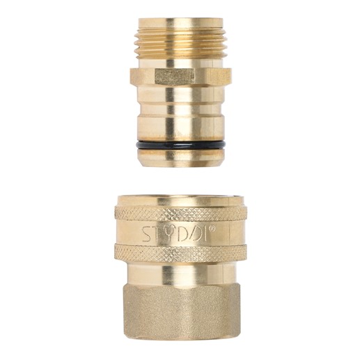 STYDDI 3/4-inch Full Flow Super Heavy Duty Hose Quick Connect Fittings, Lead-free Brass Full Port Garden Hose Quick Connector Coupler, 3/4” GHT High-Volume Hose Quick Release Adapter Set