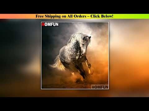 HOMFUN Full SquareRound Drill 5D DIY Diamond Painting Animal horse 3D Embroidery Cross Stitch 5D De