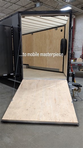 From aluminum framed cargo trailer to a high-end functional workspace. By using furniture grade plywood, we're not just looking for aesthetics - we're looking for durability that lasts. One piece translucent roof for added light plus leak-free protection and a front ramp for easy loading. Custom builds > stock trailers. Every single time. What's the one feature that your trailer is missing? Let us know below! 👇 #cargotrailer #trailer #custombuild #canadiantrailercompany #madeincanada | Canadian