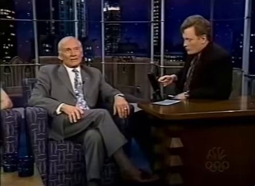 Woah!! Conan casually says “I remember watching you guys land on the moon’ and Buzz Aldrin just hits him with the straight-faced “No you didn’t… you watched animation.”Waaaiittt….WHAT!?? 😳