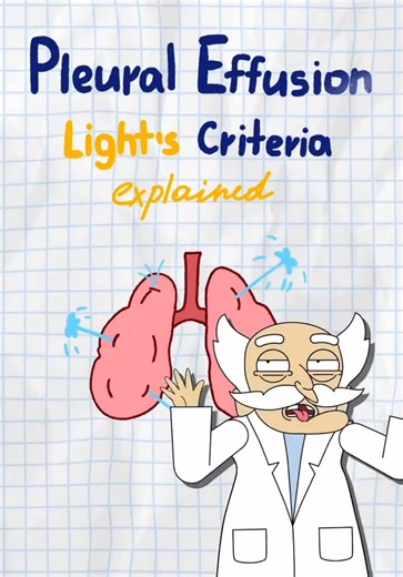 Code HAVIC @medschoolbro = Mystery Discount Breaking Down Pleural Effusions 🫁✨ 👀 Clues on exam: dullness to percussion, ↓ breath sounds, ↓ tactile fremitus 🩻 Imaging tip: CXR shows blunted costophrenic angles 💉 Next move: Thoracentesis → apply Light’s Criteria 👉 Exudative effusion if ANY are true: 🧪 Pleural/Serum Protein > 0.5 🧪 Pleural/Serum LDH > 0.6 🧪 Pleural LDH > ⅔ the upper limit of normal 🔴 Exudate = leaky vessels (Infection, Malignancy, PE, Autoimmune) 🔵 Transudate = pressure p