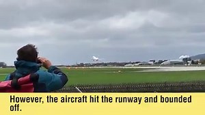 185K views · 3.4K reactions | A terrifying failed landing! Fortunately the plane headed back to Frankfurt, the departing airport, after its bumpy landing in storm. | China Daily | Facebook
