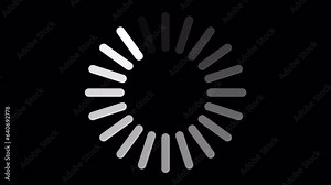 Loading Circle, Video. Loading Animation Icon on Transparent Background. Download Progress, Preloader Animation Web Design Template, Interface Buffering. Seamless Loop Animation 4K with Alpha Channel Stock Video