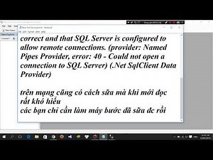 SQL, FIX LỖI A network-related or instance-specific error