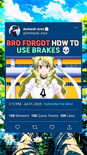 Bro Forgot How To Use Brakes 💀 #4kanime #anime