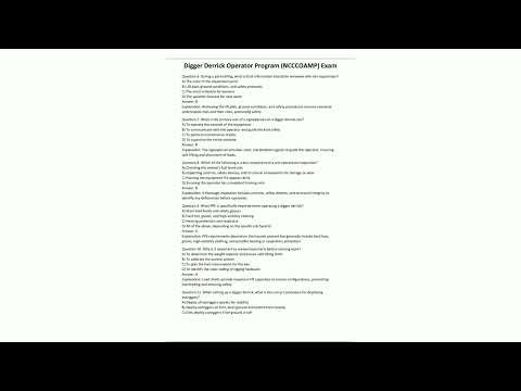 Digger Derrick Operator Program NCCCOAMP Exam3137