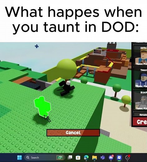 What happenes when you Taunt in DOD: #roblox #rblx #dieofdeath #rinkujha