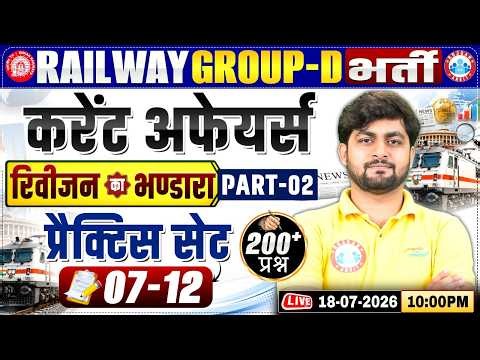 RRB Group D Current Affairs2026 | RRB Group D Current Affairs Revision | Group D Top 200 Questions