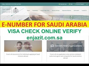 E Number Application Visa Check Online - Saudi Arabia Visa - EnjazIT
