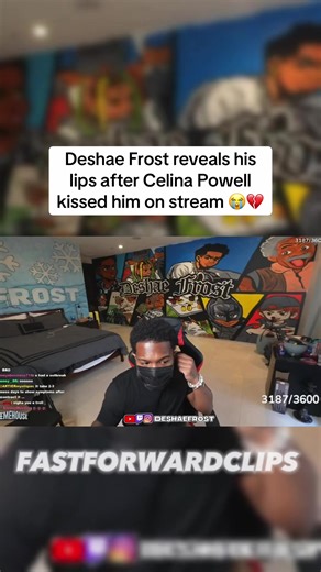 Deshae Frost reveals his lips after Celina Powell kissed him on stream 😭💔#deshaefrost #celinapowell #capaholics #streamerclips #fastforwardclips