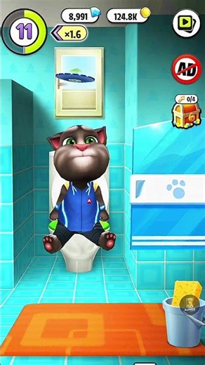 Tom Wakes Up & Rushes to Poop 🚽😂 Taking Forever! #mytalkingtom #funny #gaming