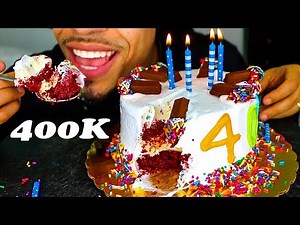 400K SUBSCRIBERS! 🎉 ASMR ICE CREAM RED VELVET CAKE MUKBANG COLD STONE CREAMERY | SOFT EATING SOUNDS