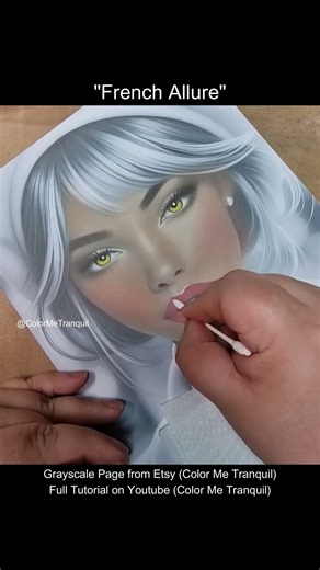 French Allure - Grayscale Coloring Tutorial Timelapse - Pan Pastels & Custom Pastel Blends
