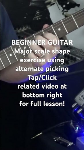 Upper beginner learning major scale shape with alternate picking exercise. A must for LEAD GUITAR