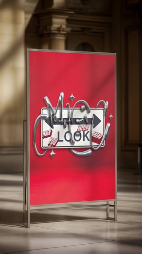 „Magic happens when you look ahead“ Street Sign | Made in @Adobe illustrator dimension and photoshop #chrome #art #typography