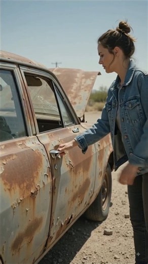 She Opened the Door of This Rusty Old Car… and It Broke Off! 😱 Now We’ll Restore It Like New!