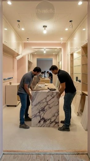 I built my dream closet from NOTHING... marble + crystals + silk ceiling ✨🥹 #shorts #renovation