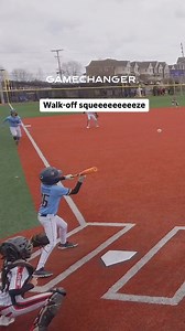 Gotta make contact with the runner at 3rd barreling toward home plate #baseballongamechanger | GameChanger