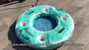 4FT Inflatable Pool Bar, Floating Bar with 4 Built-in Cup Holder, Pool Floats Adult Floating Coolers, Inflatable Drink Cooler for Lakes, Pools, Boats