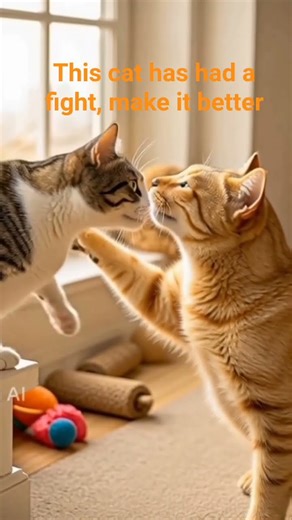 This cat has had a fight, make it better #disney #funny #cat #shorts