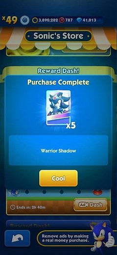 Sonic Dash 2026 - Unlocking Moment of Warrior Shadow