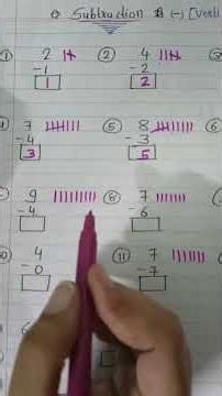 One Digit Subtraction–Vertical Method #easylearning #studymaterial #learningkids #littlelearners